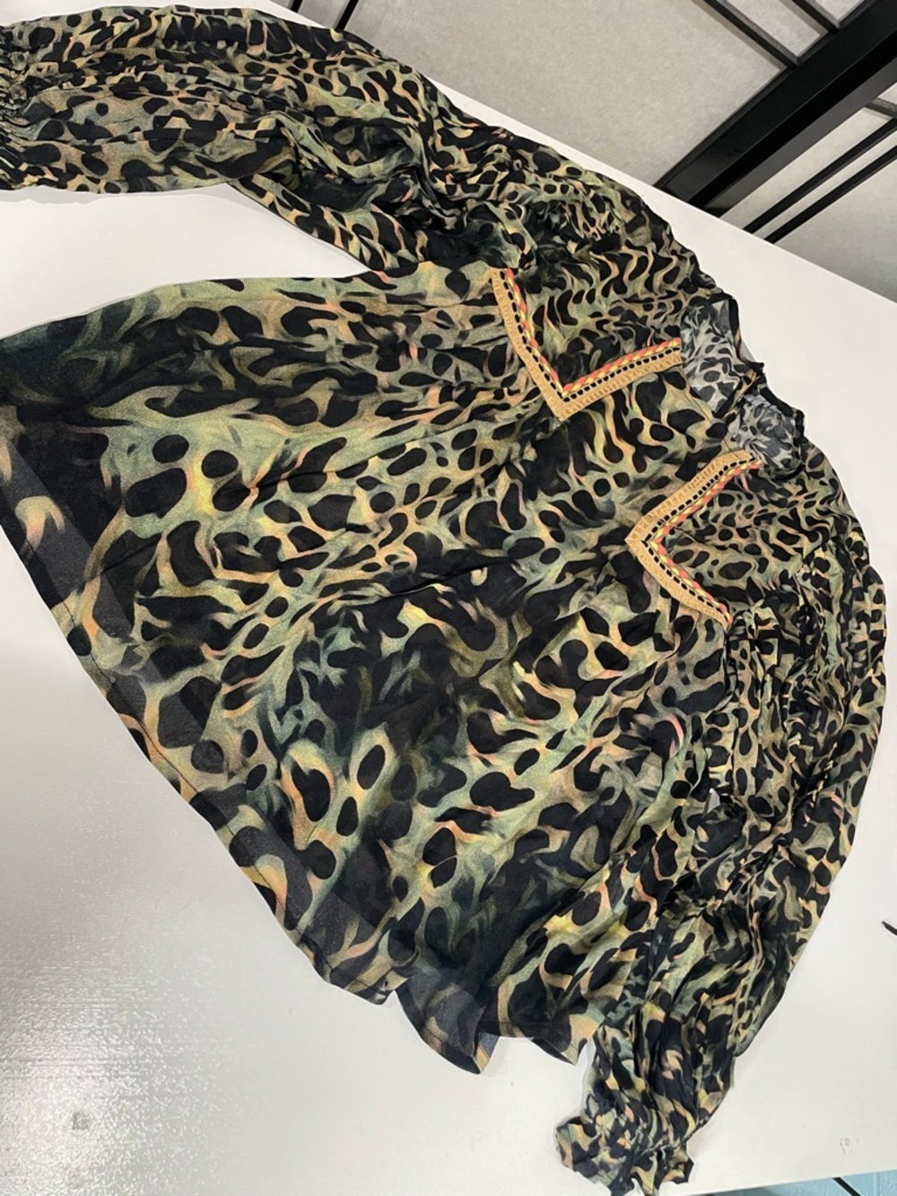 Anthropologie BI-nk London Joelle
Leopard Peasant Blouse Size Xs NWT - Picture 3 of 12